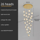 GobekUsa Crystal Ball LED Rotating Stair Chandelier - Nordic Luxury Loft Bubble Design