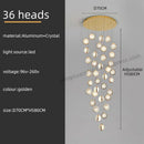 GobekUsa Crystal Ball LED Rotating Stair Chandelier - Nordic Luxury Loft Bubble Design