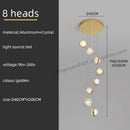 GobekUsa Crystal Ball LED Rotating Stair Chandelier - Nordic Luxury Loft Bubble Design