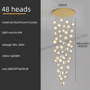 GobekUsa Crystal Ball LED Rotating Stair Chandelier - Nordic Luxury Loft Bubble Design