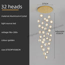 GobekUsa Crystal Ball LED Rotating Stair Chandelier - Nordic Luxury Loft Bubble Design