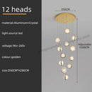 GobekUsa Crystal Ball LED Rotating Stair Chandelier - Nordic Luxury Loft Bubble Design