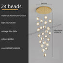GobekUsa Crystal Ball LED Rotating Stair Chandelier - Nordic Luxury Loft Bubble Design