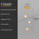 GobekUsa Crystal Ball LED Rotating Stair Chandelier - Nordic Luxury Loft Bubble Design