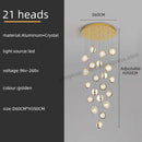 GobekUsa Crystal Ball LED Rotating Stair Chandelier - Nordic Luxury Loft Bubble Design