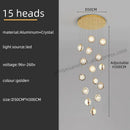 GobekUsa Crystal Ball LED Rotating Stair Chandelier - Nordic Luxury Loft Bubble Design