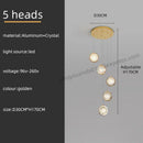GobekUsa Crystal Ball LED Rotating Stair Chandelier - Nordic Luxury Loft Bubble Design