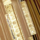 GobekUsa Crystal LED Chandelier: Luxury Staircase Pendant Light for Living Room.