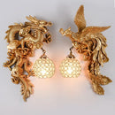 GobekUsa Dragon Phoenix Wall Light: Luxury Decor for Living Room, Bedroom, Staircase