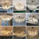 GobekUsa Grapes Crystal Chandelier: Luxury Golden Copper Pendant Light for Living Room Bedroom