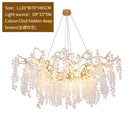 GobekUsa Grapes Crystal Chandelier: Luxury Golden Copper Pendant Light for Living Room Bedroom