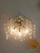 GobekUsa Grapes Crystal Chandelier: Luxury Golden Copper Pendant Light for Living Room Bedroom