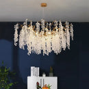 GobekUsa Grapes Crystal Chandelier: Luxury Golden Copper Pendant Light for Living Room Bedroom