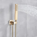 GobekUsa Golden 8" Rainfall Shower Faucet Set with Handshower - Wall Mounted Luxury Mixer Tap