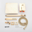GobekUsa Golden 8" Rainfall Shower Faucet Set with Handshower - Wall Mounted Luxury Mixer Tap