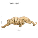 GobekUsa Golden Leopard Resin Panther Figurine: Luxury Home Office Decor & Gift