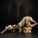 GobekUsa Golden Leopard Resin Panther Figurine: Luxury Home Office Decor & Gift