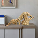 GobekUsa Golden Leopard Resin Panther Figurine: Luxury Home Office Decor & Gift