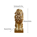 Luxury golden lion king resin figurine office desktop decor by Decorbites