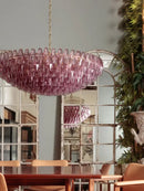 GobekUsa Gray Glass Chandelier | Luxury Purple Light Fixture