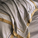 GobekUsa Egyptian Cotton Leopard Jacquard Luxury Bedding Set with Satin Finish
