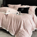GobekUsa Egyptian Cotton Leopard Jacquard Luxury Bedding Set with Satin Finish