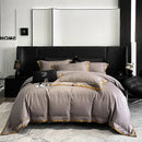 GobekUsa Egyptian Cotton Leopard Jacquard Luxury Bedding Set with Satin Finish