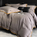 GobekUsa Egyptian Cotton Leopard Jacquard Luxury Bedding Set with Satin Finish