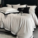GobekUsa Egyptian Cotton Leopard Jacquard Luxury Bedding Set with Satin Finish