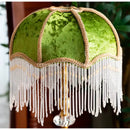 GobekUsa Green Velvet Tasseling Lampshade for Luxury Nightstand Lamp