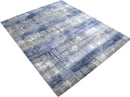 Hand knotted 8x10 Modern Abstract Blue Bamboo Silk Area Rug