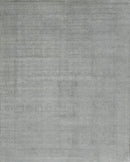 Gray Modern Hand Knotted Wool and Viscose Blend Area Rug 8x10