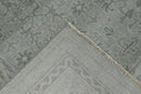Gray Wool Hand Knotted Area Rug 8x10 - Modern Contemporary Style
