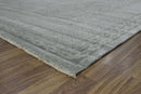 Gray Wool Hand Knotted Area Rug 8x10 - Modern Contemporary Style