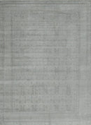 Gray Wool Hand Knotted Area Rug 8x10 - Modern Contemporary Style