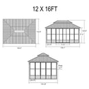 Alora Oasis Luxury Heavy-Duty Hardtop Sunroom With Aluminum Frame And LED Lights (SAK79102) by SAKSBY WHOLESALE