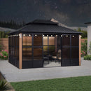 Alora Oasis Luxury Heavy-Duty Hardtop Sunroom With Aluminum Frame And LED Lights (SAK79102) by SAKSBY WHOLESALE