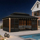 Alora Oasis Luxury Heavy-Duty Hardtop Sunroom With Aluminum Frame And LED Lights (SAK79102) by SAKSBY WHOLESALE