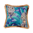 Luxury jungle animal collection cushion cover living room gold fringe by Decorbites