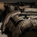 GobekUsa Leopard Print Luxury Bedding Set - Queen/King Size Duvet Cover, Sheet, Pillowcases