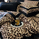 GobekUsa Leopard Print Lyocell Cotton Bedding Set, Luxury Duvet Cover, Sheet & Pillowcases