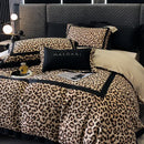 GobekUsa Leopard Print Lyocell Cotton Bedding Set, Luxury Duvet Cover, Sheet & Pillowcases