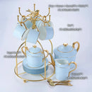 GobekUsa Bone China Coffee Set Tea Luxury Porcelain Set with Teapot and Cups