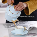 GobekUsa Bone China Coffee Set Tea Luxury Porcelain Set with Teapot and Cups