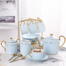 GobekUsa Bone China Coffee Set Tea Luxury Porcelain Set with Teapot and Cups