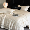 GobekUsa Light Champagne Luxury Embroidery Bedding Set with 1000TC Egyptian Cotton - 4Pcs