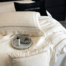 GobekUsa Light Champagne Luxury Embroidery Bedding Set with 1000TC Egyptian Cotton - 4Pcs