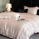 GobekUsa Light Champagne Luxury Embroidery Bedding Set with 1000TC Egyptian Cotton - 4Pcs