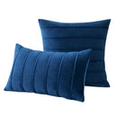 Luxury navy blue velvet stripe pillow covers living room cushion cases by Decorbites
