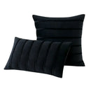 Luxury navy blue velvet stripe pillow covers living room cushion cases by Decorbites